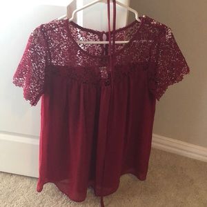 Red/maroon maternity shirt